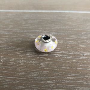 🌸Pandora Murano Glass Charm Pink & Yellow Flowers